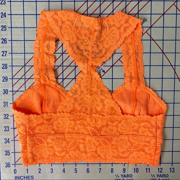 Intimately Free People Galloon Lace Racerback Bralette Extra Small Orange - Picture 2 of 7